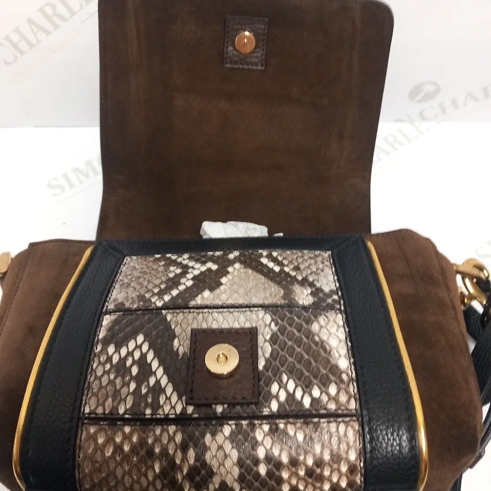 LANVIN PARIS SMALL RECTANGULAR BAG IVORY PYTHON