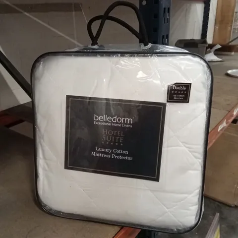 BAGGED HOTEL COLLECTION 100% COTTON FITTED MATTRESS PROTECTOR CASE PACK - DOUBLE SIZE