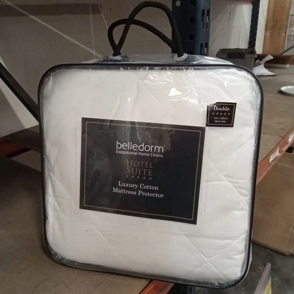BAGGED HOTEL COLLECTION 100% COTTON FITTED MATTRESS PROTECTOR CASE PACK - DOUBLE SIZE