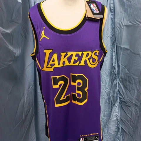 LAKERS DRI-FIT BASKETBALL JERSEY IN PURPLE - M