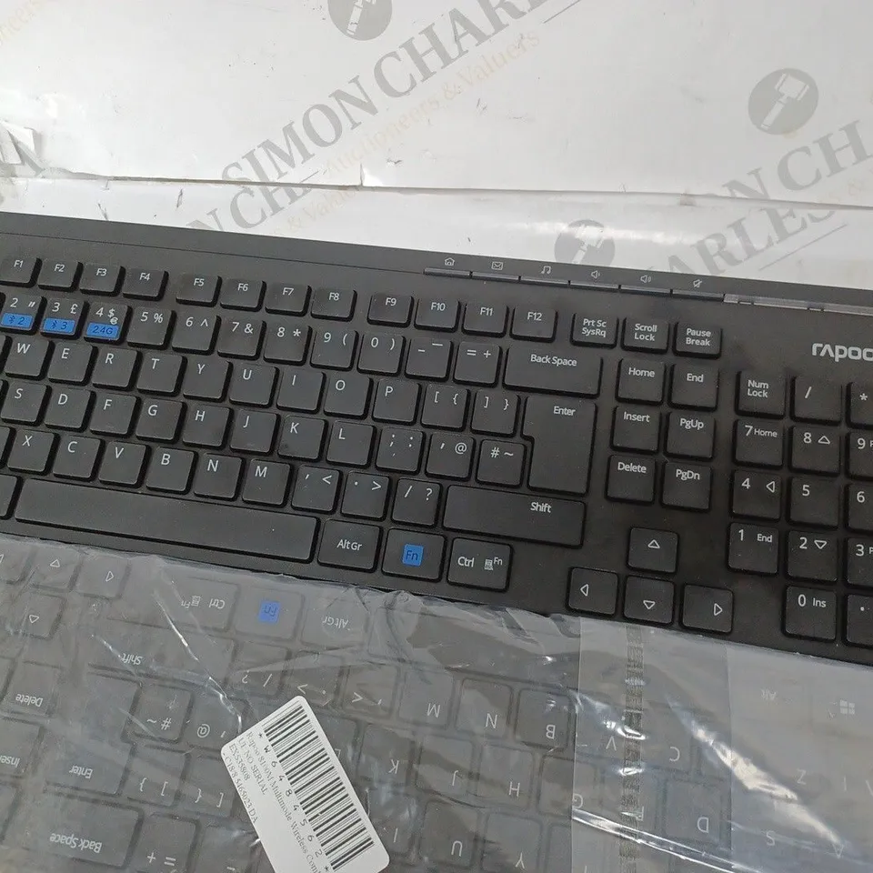 LOT OF 5 ASSORTED RAPOO KEYBOARDS TO INCLUDE WIRED AND WIRELESS COMBOS