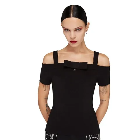 BRAND NEW BAGGED KILLSTAR - GRAVEYARD SWING BARDOT - BLACK WOMEN'S T-SHIRT (TOP) SIZE M