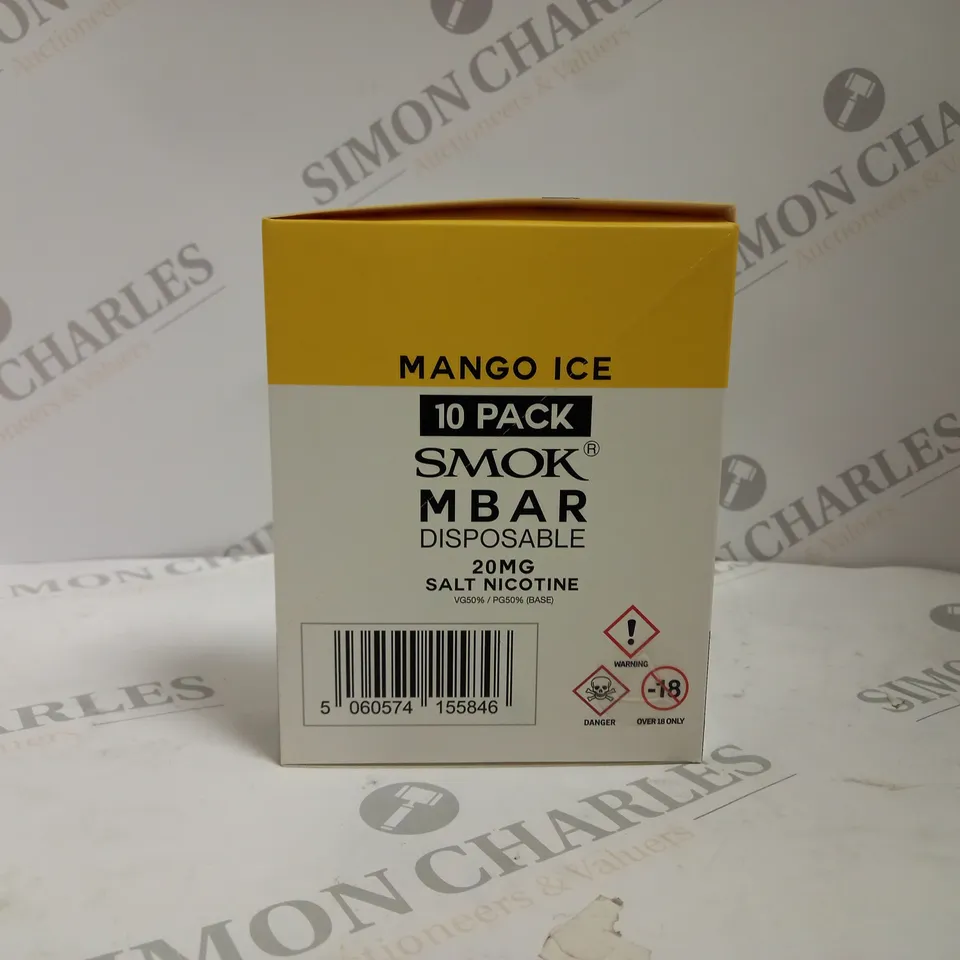 BOXED MANGO ICE 10 PACK SMOK M BAR DISPOSABLE 20MG SALT NICOTINE VAPES