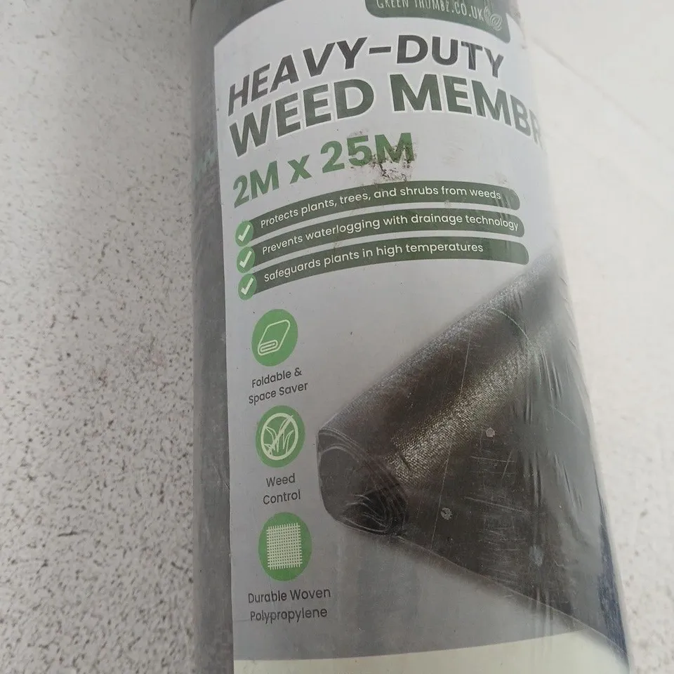 GREEN THUMB HEAVY-DUTY WEED MEMBRANE ROLL 2M X 25M