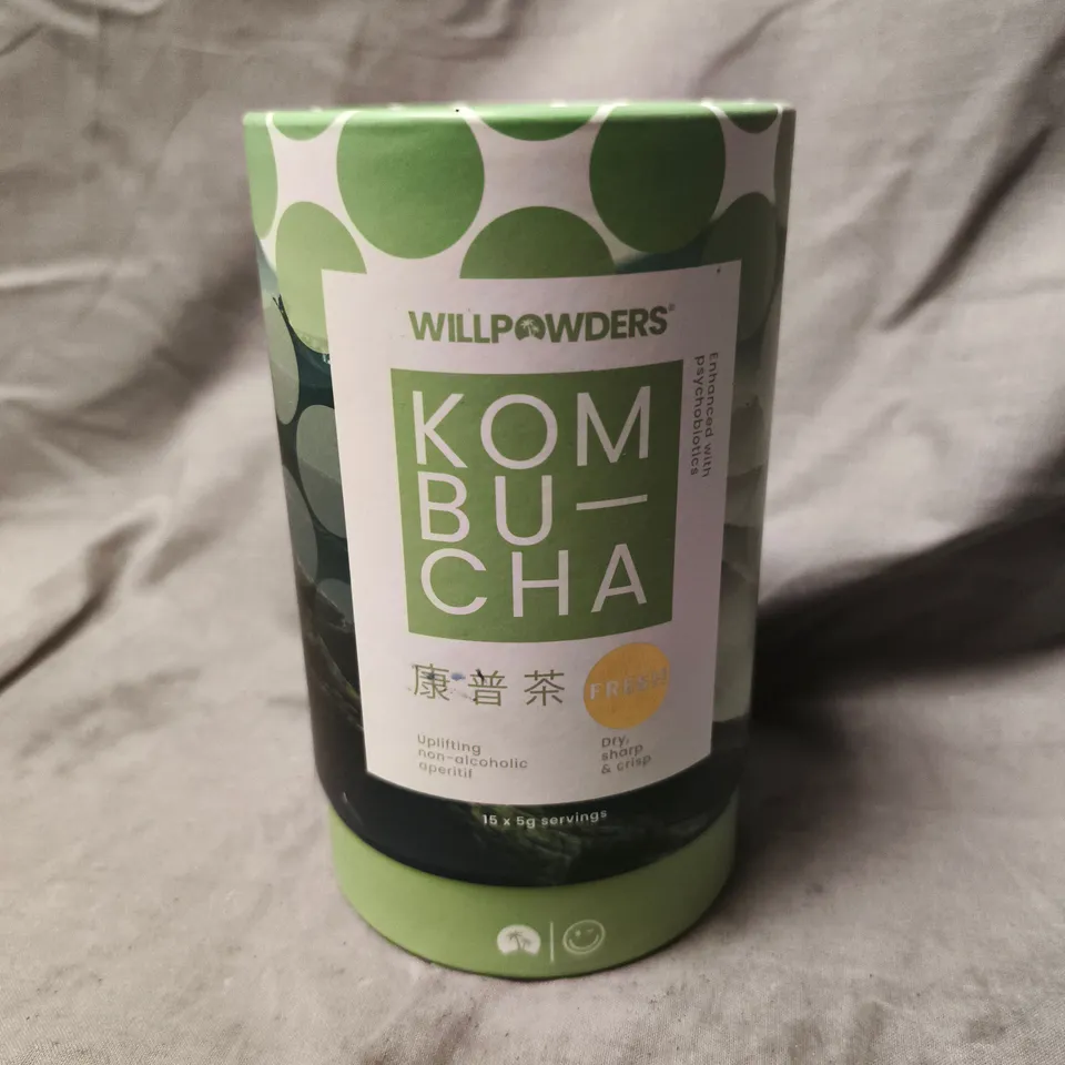 BOXED AND SEALED WILLPOWDERS KOMBUCHA POWDER – 15 X 5G SERVINGS