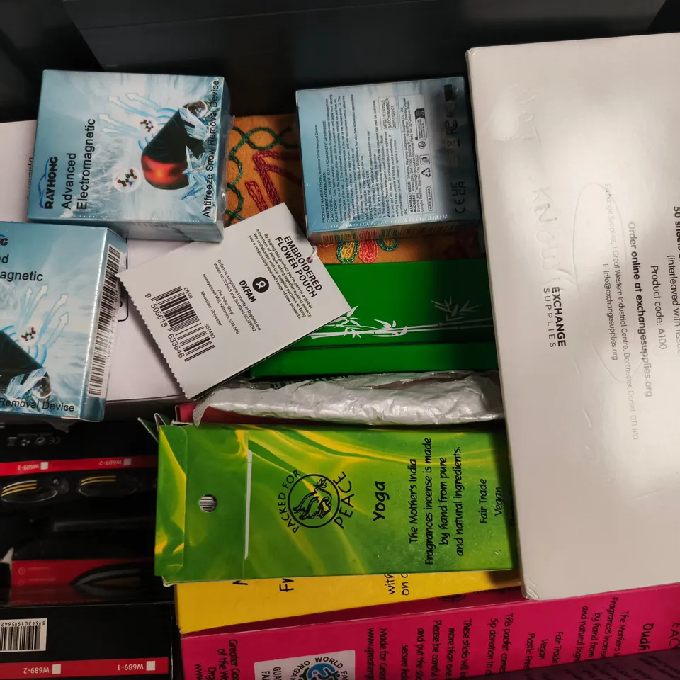 APPROXIMATELY 20 ASSORTED HOUSEHOLD ITEMS TO INCLUDE MULTIFUNCTIONAL MOBILE REMOTE CONTROL, MULTI-FUNCTION INDUCTION HEADLAMP, ETC