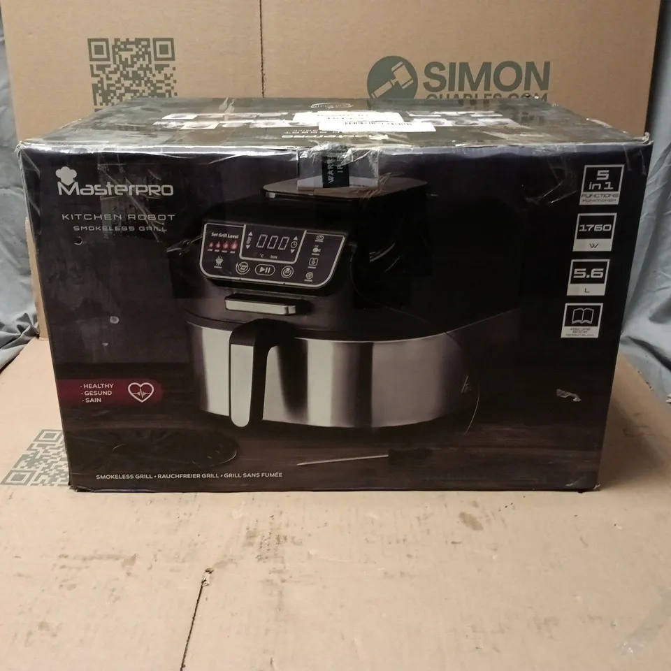 MASTERPRO KITCHEN ROBOT SMOKELESS GRILL – 5-IN-1, 1760W, 5.6L