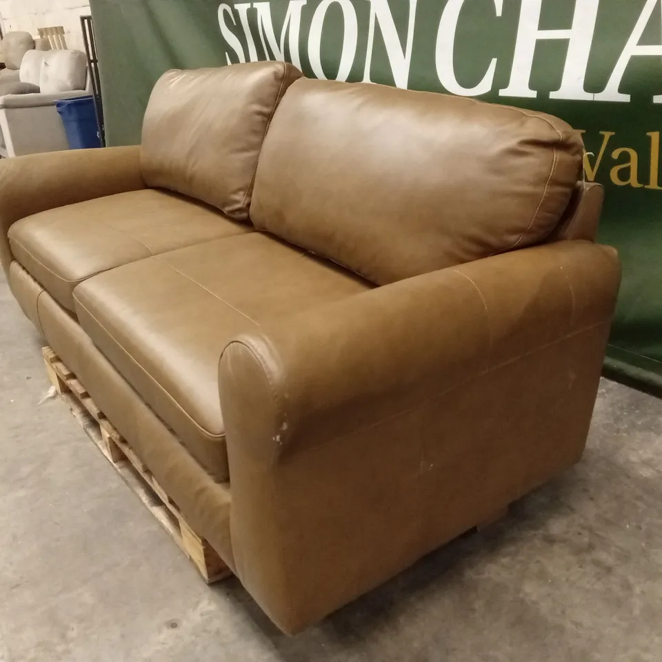 BAILEY 4 SEATER LEATHER SOFA - TAN RRP £849