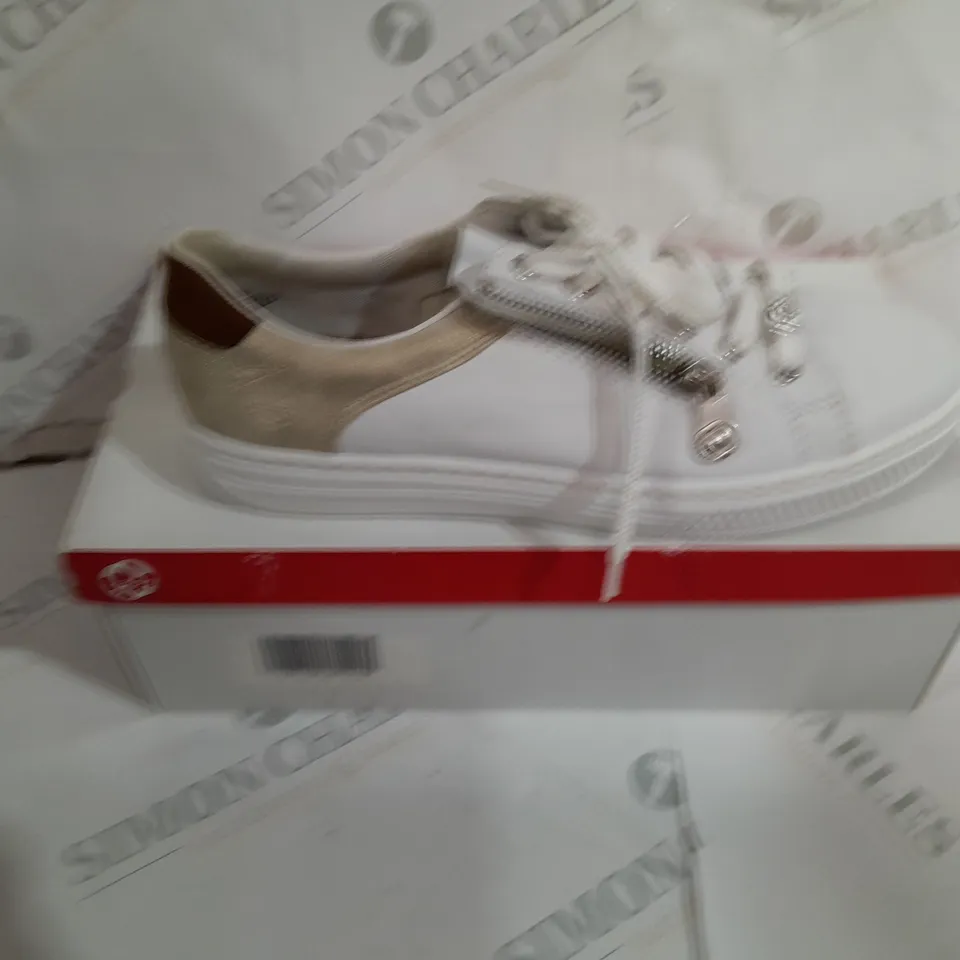 BOXED RIEKER SIDE ZIPPED TRAINERS SIZE 7