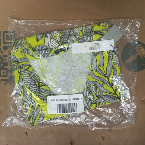 BAGGED ROMAN TROPICAL FRILL VEST IN LIME SIZE 16
