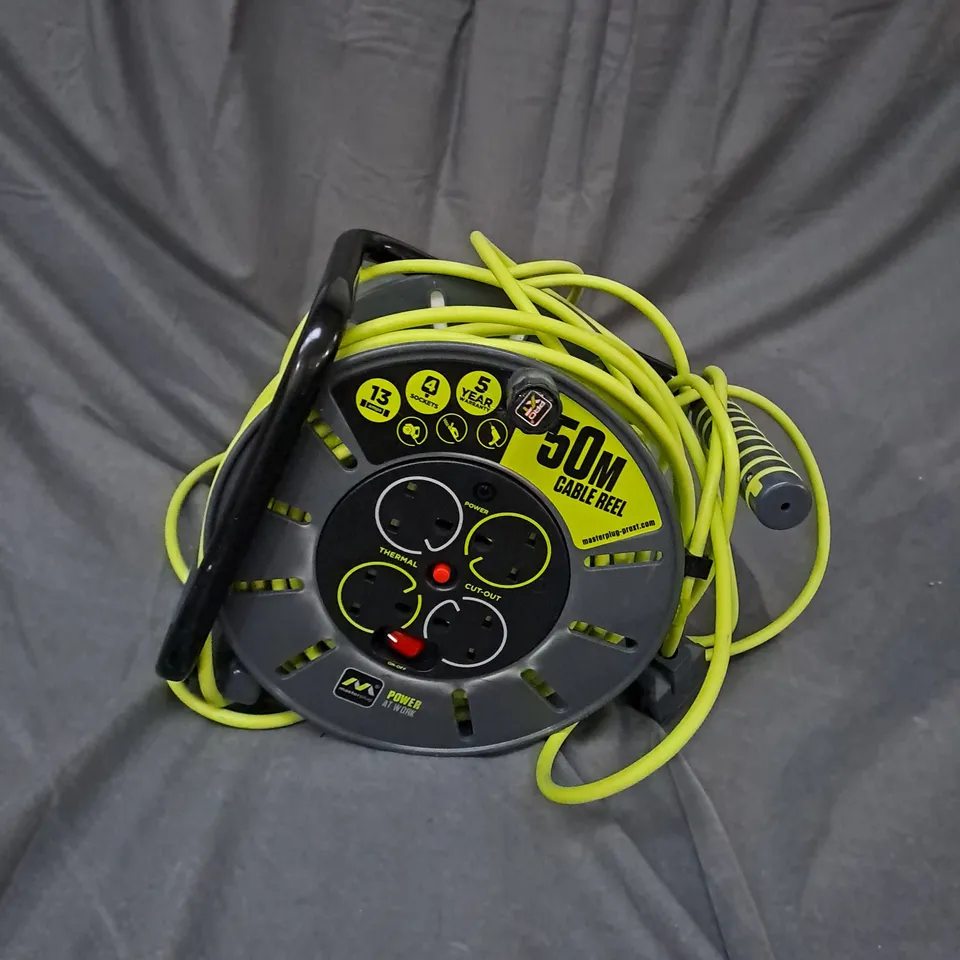 MASTERPLUG POWER AT WORK 50M CABLE REEL 
