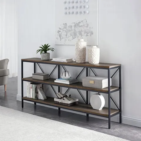 BOXED RACHIT 162.5cm CONSOLE TABLE - ALDER BROWN FINISH (1 BOX)