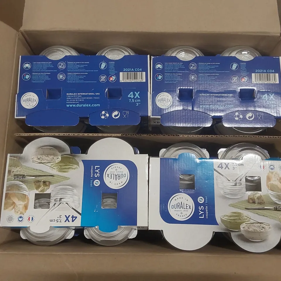 BOX CONTAINING APPROXIMATELY 80x BRAND NEW DURALEX COUPELESS 7.5CM BOWLS