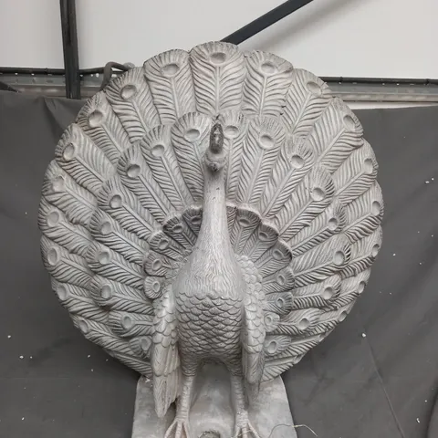 BOXED MY GARDEN STORIES FANNED PEACOCK SCULPTURE