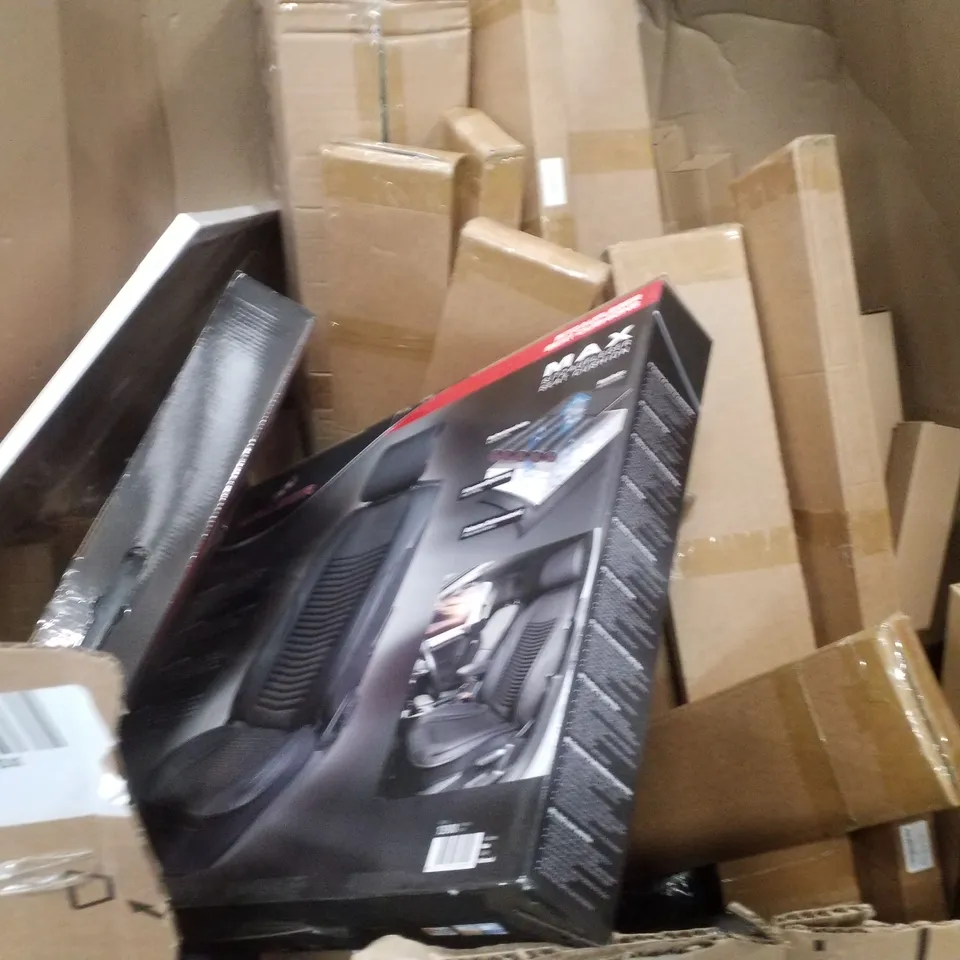 PALLET OF ASSORTED HOUSEHOLD GOODS AND PRODUCTS TO INCLUDE;CAR SEAT CUSHIONS,OUTDOOR RUG,ADULT SNORKELLING KIT