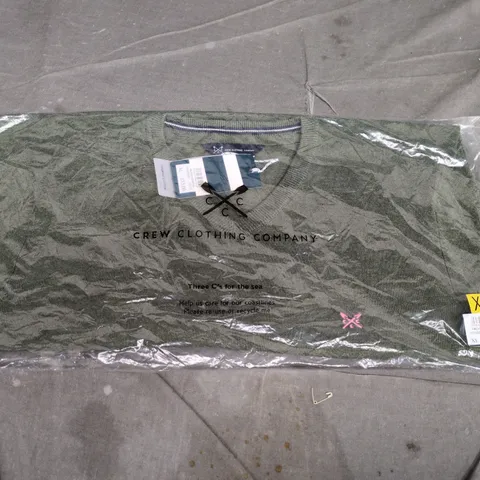 CREW CLOTHING COMPANY ORGANIC COTTON JUMPER– THYME MARL, XL