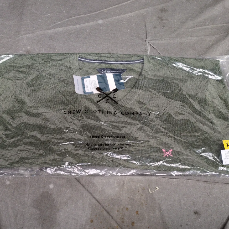 CREW CLOTHING COMPANY ORGANIC COTTON JUMPER– THYME MARL, XL