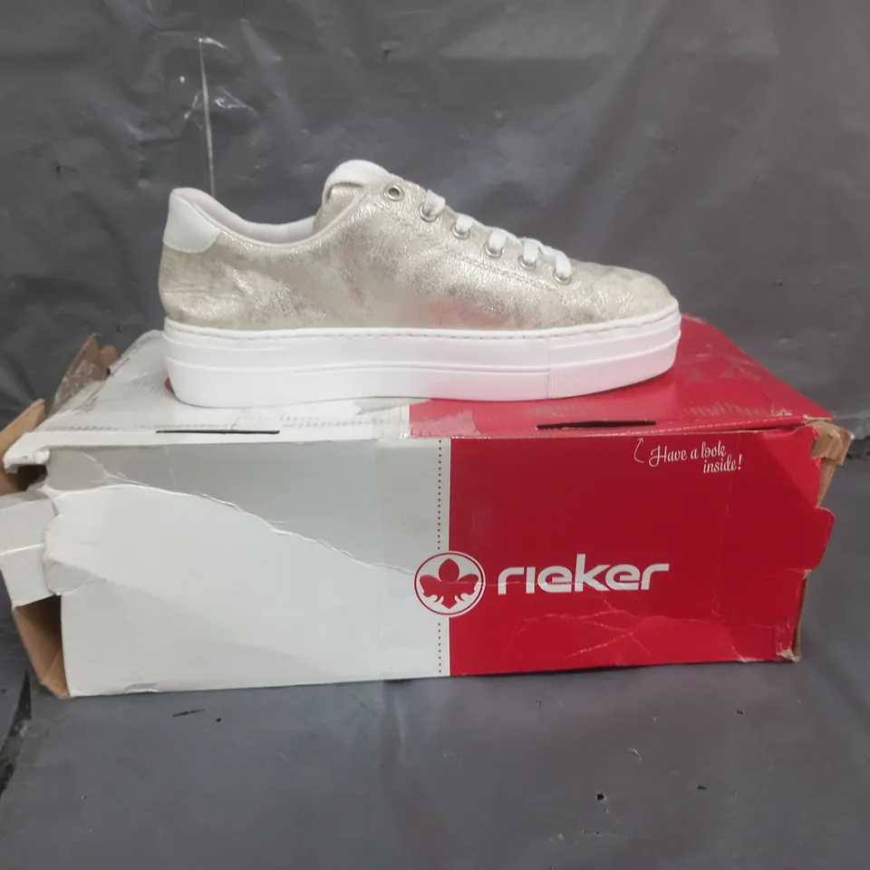 RIEKER PLATFORM GOLD TRAINERS SIZE 5
