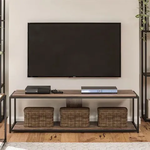 BOXED DOREL QUINCY TV STAND 65 INCH WEATHERED OAK (1 BOX)