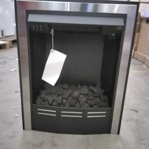 BLACK AND CHROME ELECTRIC INSERT FIRE