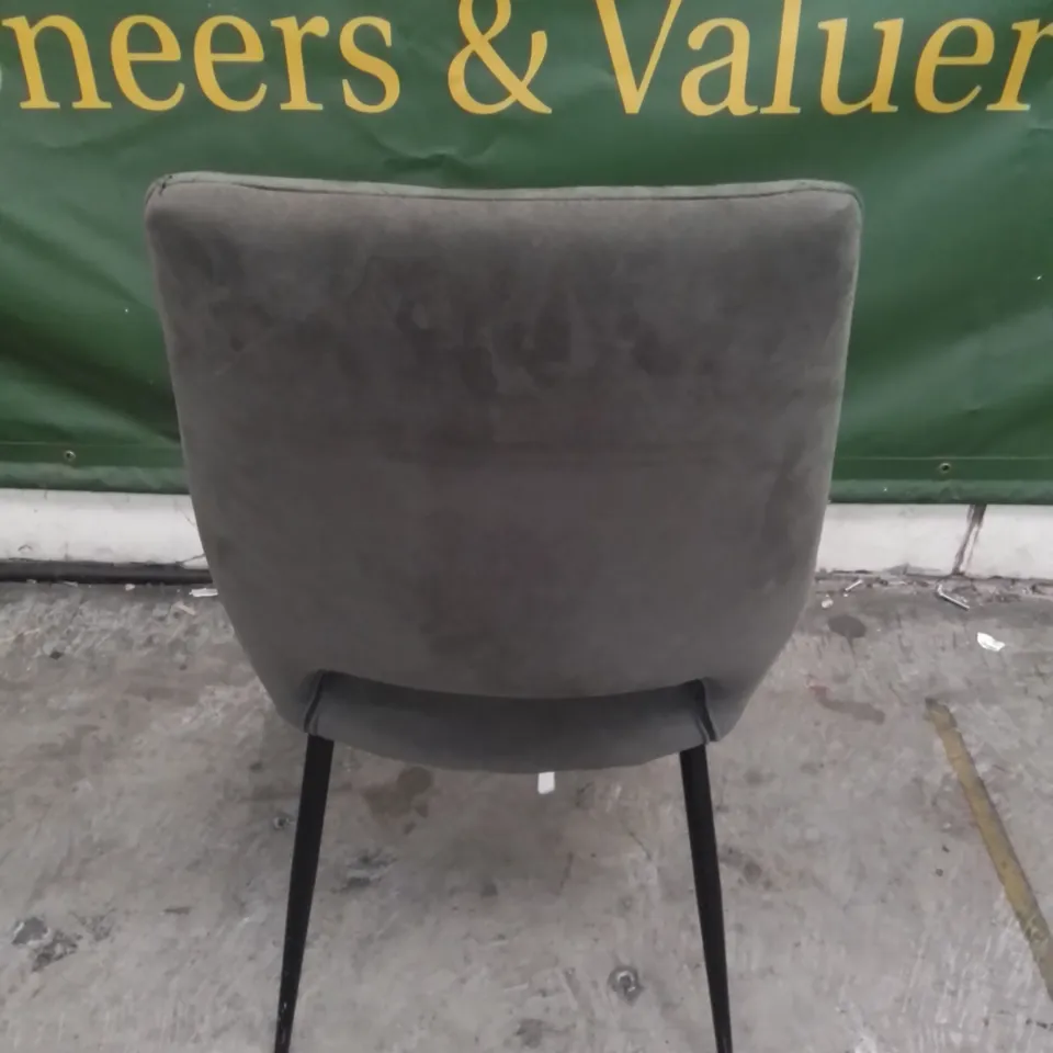 DESIGNER REYA FABRIC DINING CHAIR IN SLATE GREY
