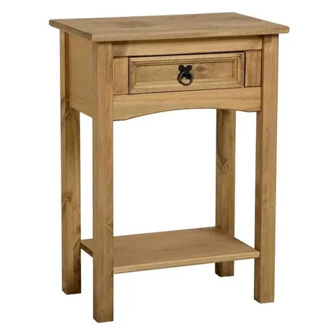 BOXED CARONA 1 DRAWER CONSOLE TABLE - DISTRESSED WAX PINE (1 BOX)