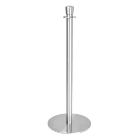 BOXED BOLERO FLAT BASE BARRIER POSTS BRUSHED STAINLESS STEEL (2 PACK)