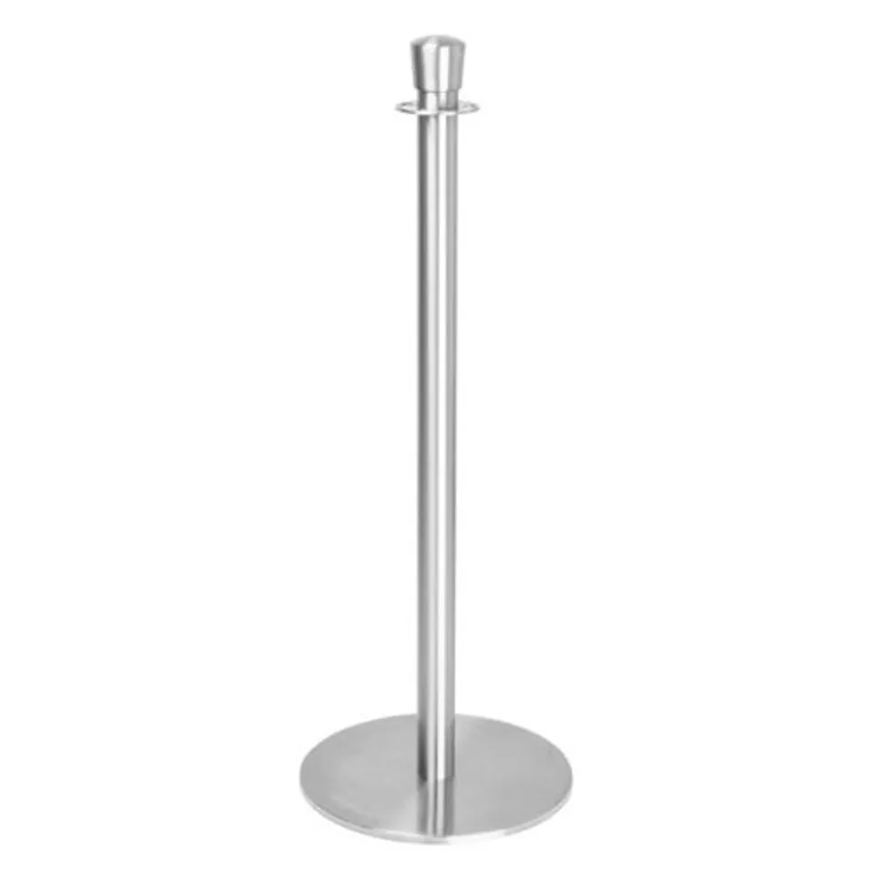 BOXED BOLERO FLAT BASE BARRIER POSTS BRUSHED STAINLESS STEEL (2 PACK)
