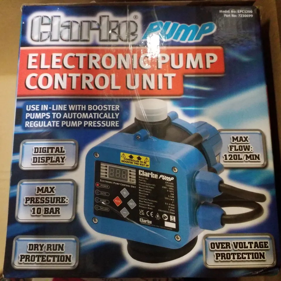 BOXED CLARKE EPC1200 ELECTRONIC WATER PUMP CONTROL UNIT (1.1KW)