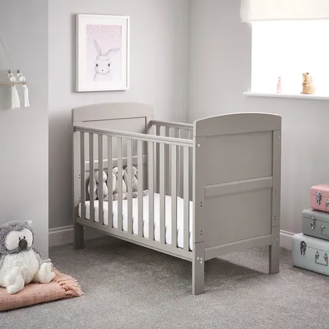 BOXED OBABY GRACE MINI COT BED - WARM GREY (1 BOX)