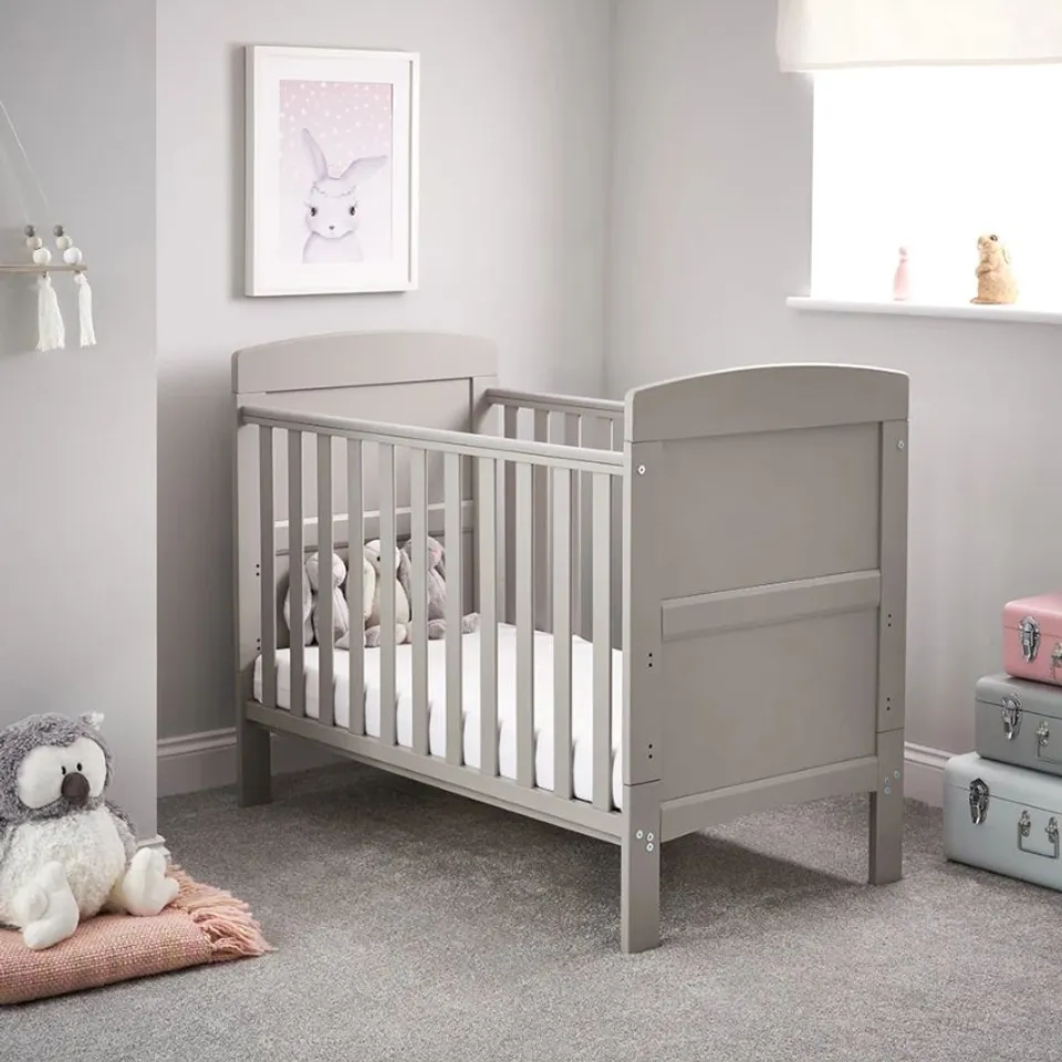 BOXED OBABY GRACE MINI COT BED - WARM GREY (1 BOX)