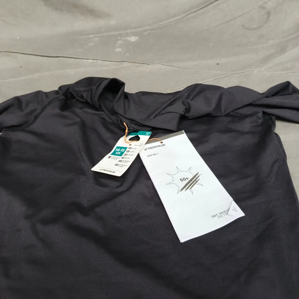 DECATHLON BLACK LONG-SLEEVE SPORTS TOP – YOUTH SIZE 14–15 TAGGED
