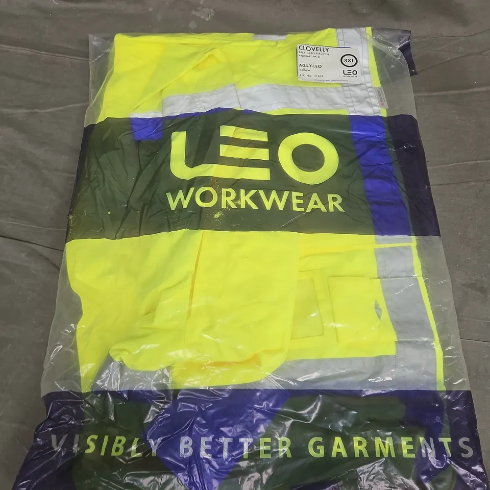 BAGGED LEO WORKWEAR CLOVELLY BREATHABLE EXECUTIVE ANORAK IN YELLOW (A04-Y-LEO) - 3XL