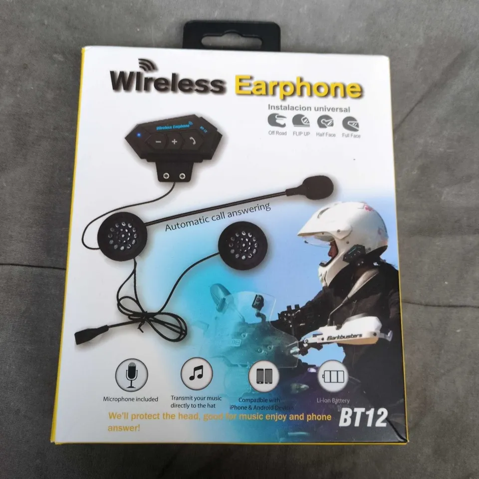 BT12 Wireless Earphones – In-Ear Headphones with Microphone (Boxed)