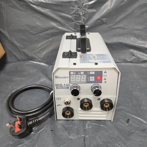 BOXED SIMDER 140AMP GASLESS MIG/MMA WELDER MACHINE