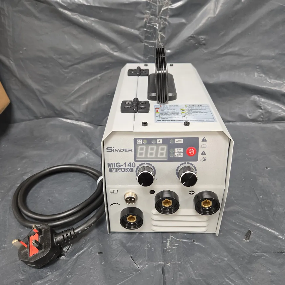BOXED SIMDER 140AMP GASLESS MIG/MMA WELDER MACHINE