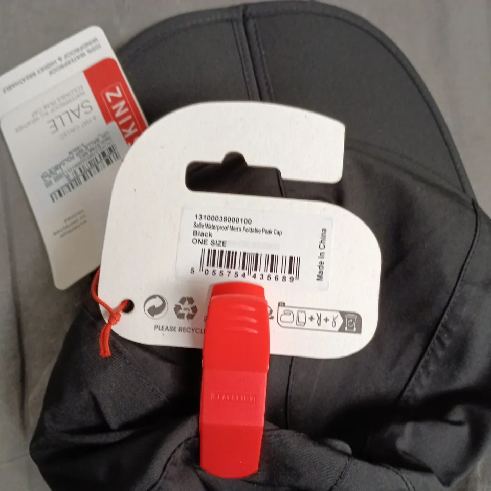 SALLE WATERPROOF MEN'S FOLDABLE PEAK CAP – BLACK, ONE SIZE