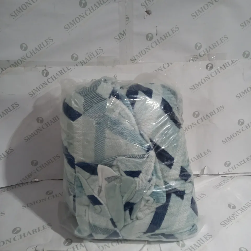 COZEE HOME JEWEL FOIL GEO VELVETSOFT 4 PIECE DUVET SET - BLUE KINGSET