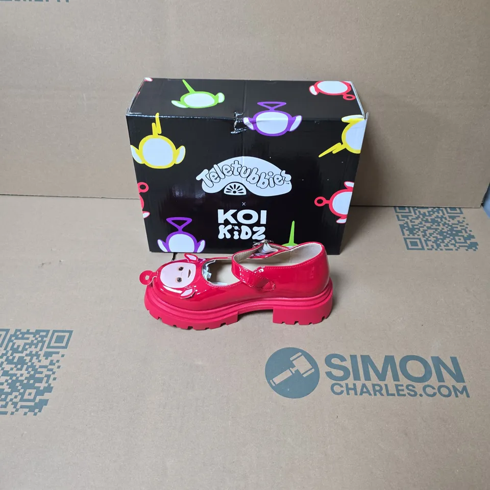 BOXED KOI KIDZ PO TELETUBBIES KIDZ RED MARY JANES SHOES SIZE UK 13 