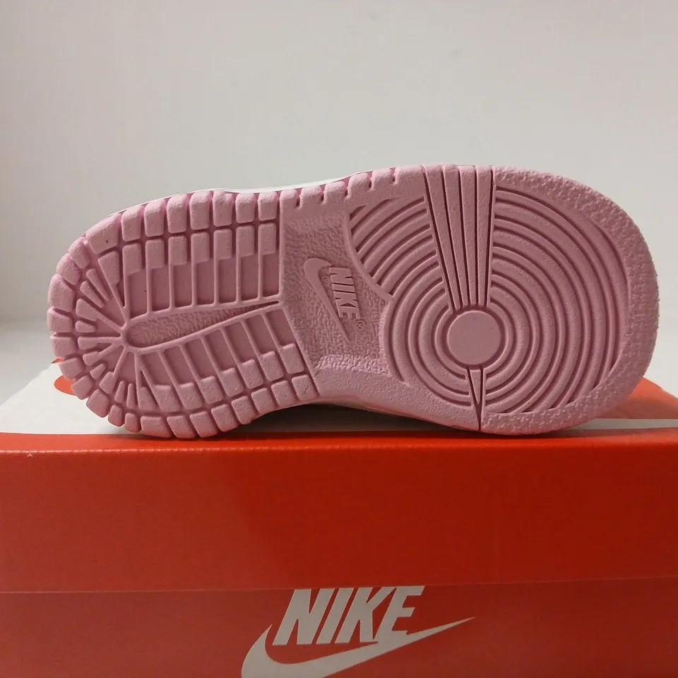 NIKE DUNK LOW TD BABY SNEAKERS – WHITE/PINK RISE, UK 4.5