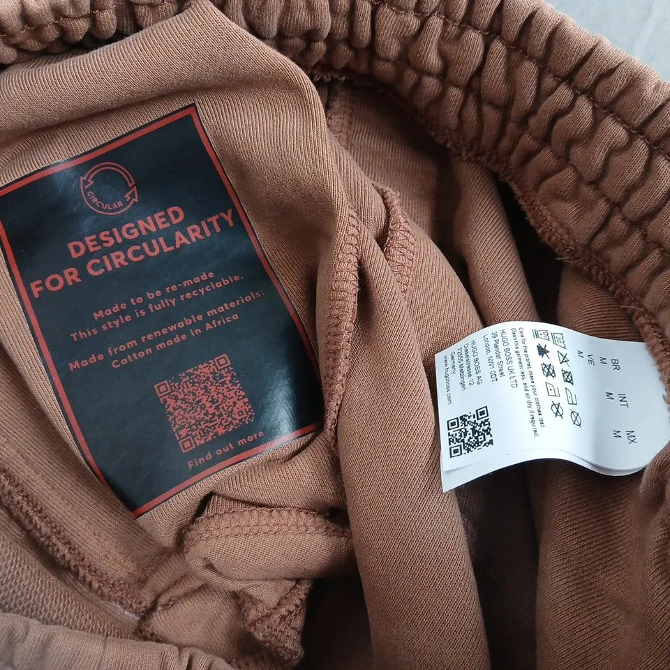 hugo boss exposed hem brown joggers - m