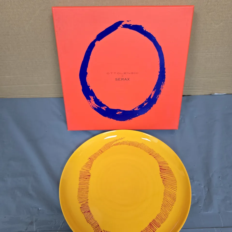OTTOLENGHI X SERAX CERAMIC PLATE – MUSTARD YELLOW WITH CIRCULAR MOTIF (BOXED) - X2