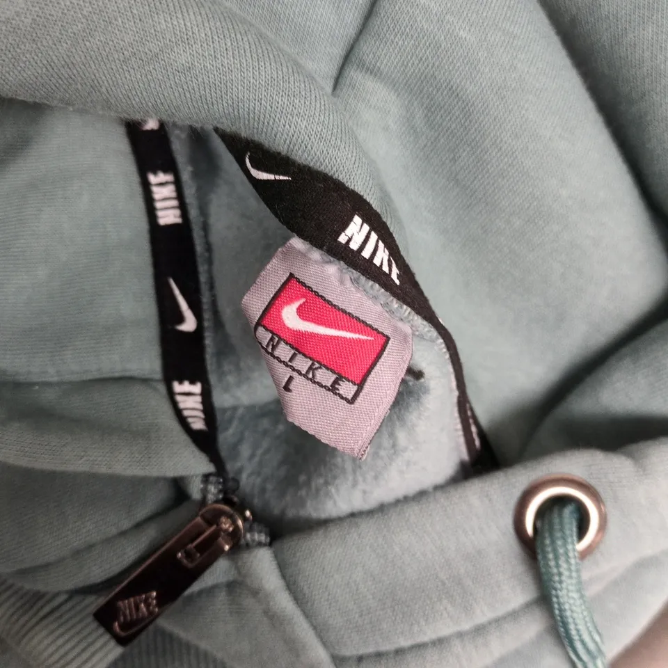 NIKE LOGO ZIP HOODIE IN SEA GREEN - LARGE