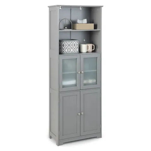 BOXED NAANA FREESTANDING TALL BATHROOM CABINET - GREY (1 BOX)