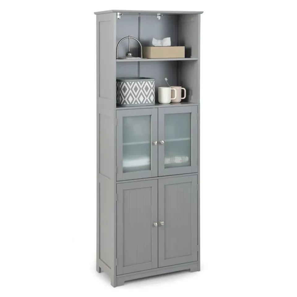 BOXED NAANA FREESTANDING TALL BATHROOM CABINET - GREY (1 BOX)