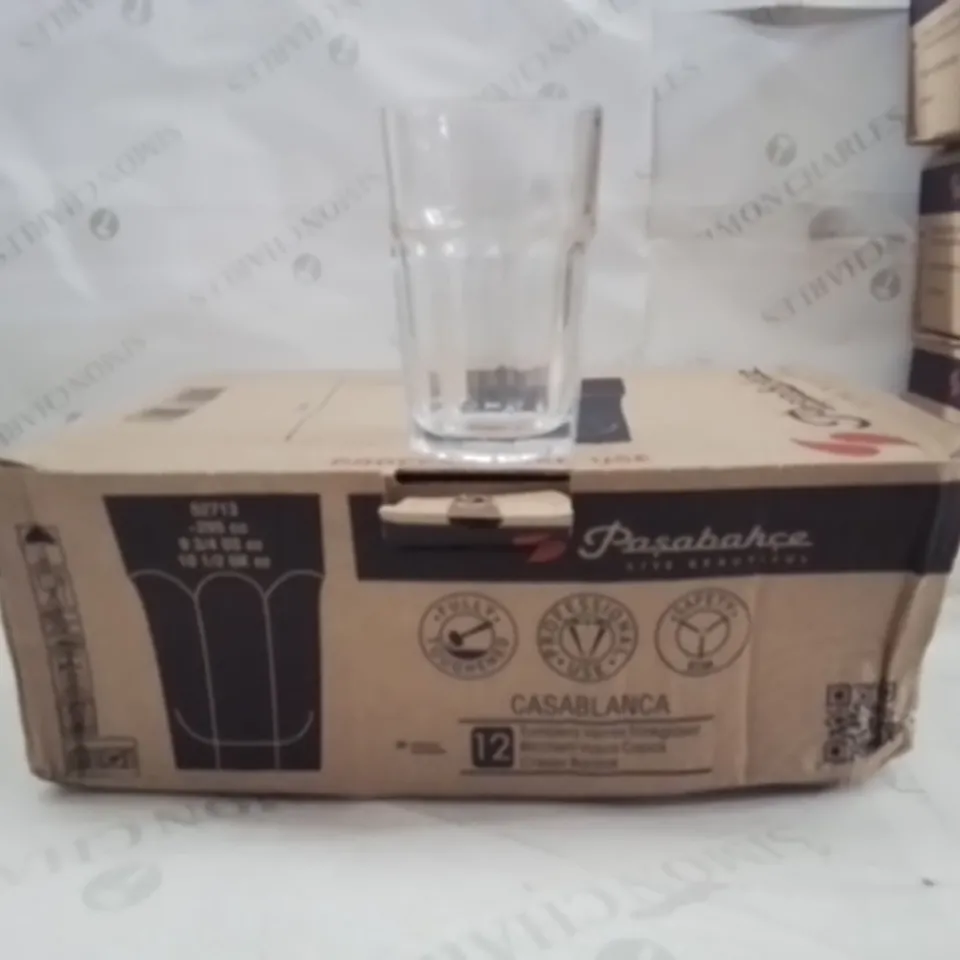 BOXED PASABAHCE CASABLANCA TUMBLERS APPROXIMATELY 12