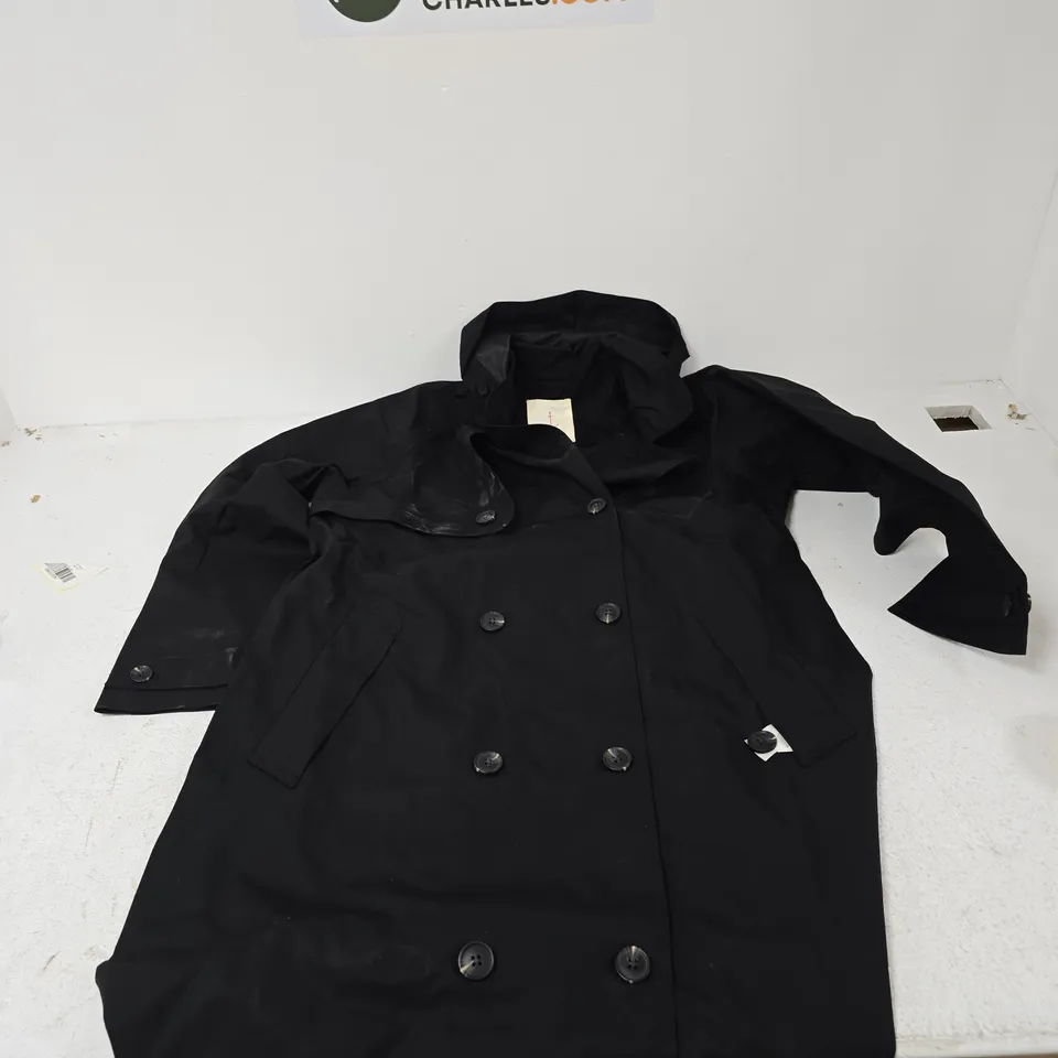 SEASALT CORNWALL RAIN COAT – BLACK, WOMEN'S UK 14 (EU 42, US 10)