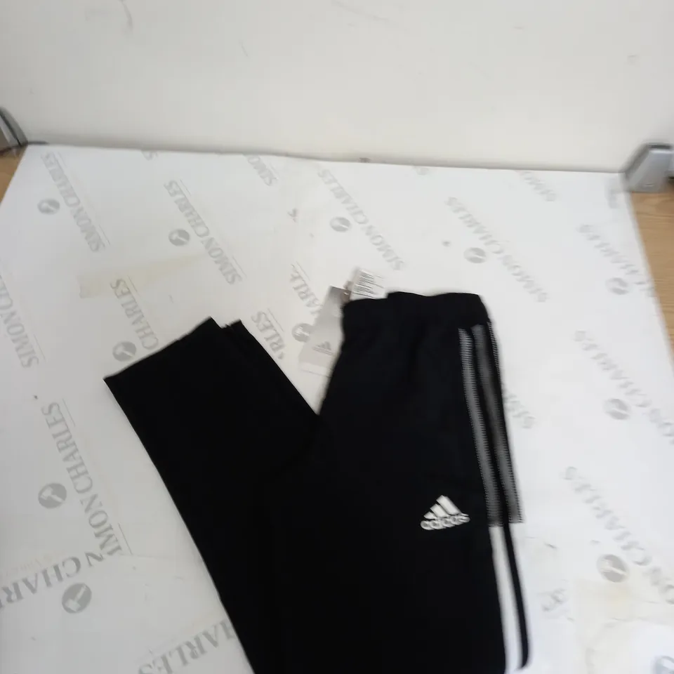 ADIDAS TRACKSUIT PANTS BLACK/GREY/WHITE - 9-10YEARS