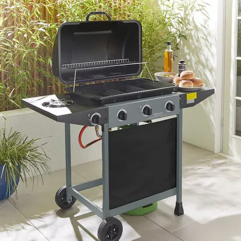 3 BURNER GAS BBQ WITH SIDE BURNER  
