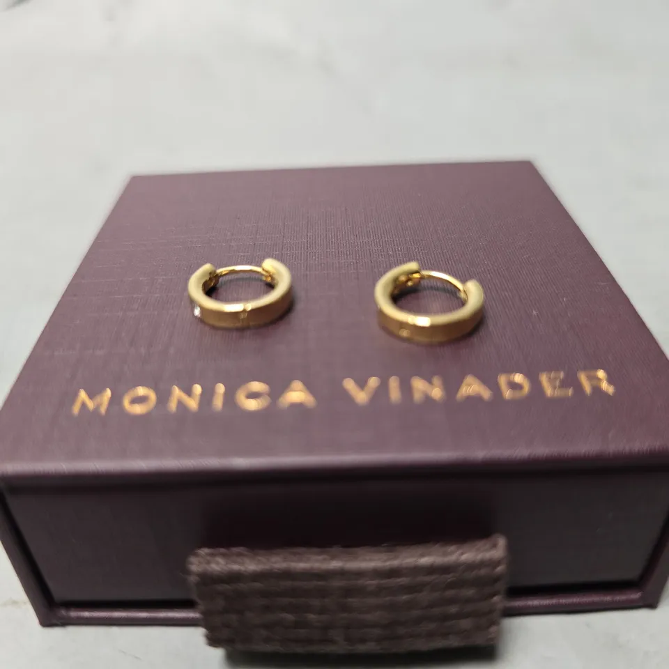 BOXED MONICA VINADER GOLDEN HOOP EARRINGS 